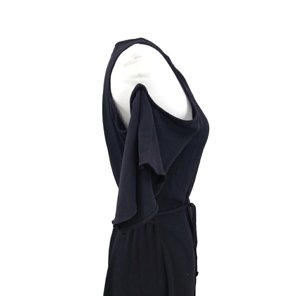 New Flynn Skye Devon Dress Womens XS Solid Black Wrap Cold Shoulder - Picture 5 of 9